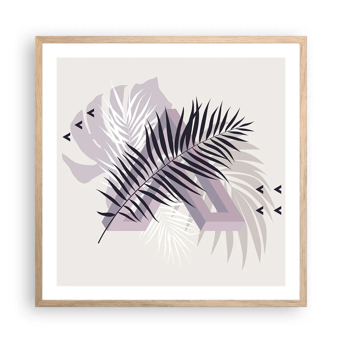 Affiche dans un chêne clair - Poster - L'ombre de l'obscurité - 60x60 cm