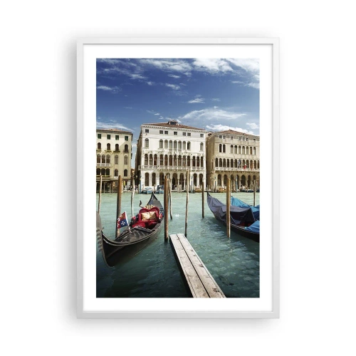 Affiche dans un cadre blanc - Poster - Palace bleu ciel - 50x70 cm