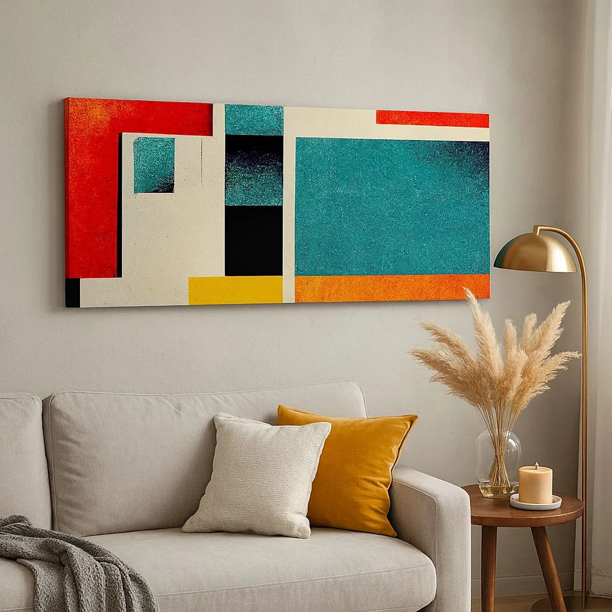 Impression sur toile - Image sur toile - Abstraction géométrique – bonne énergie - 100x40 cm