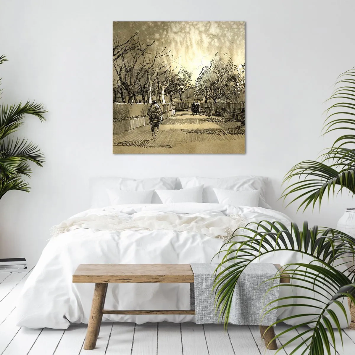 Impression sur toile - Image sur toile - Un moment arrêté avec une plume - 50x50 cm