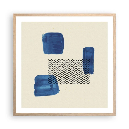 Affiche dans un chêne clair - Poster - Quatuor abstrait - 60x60 cm