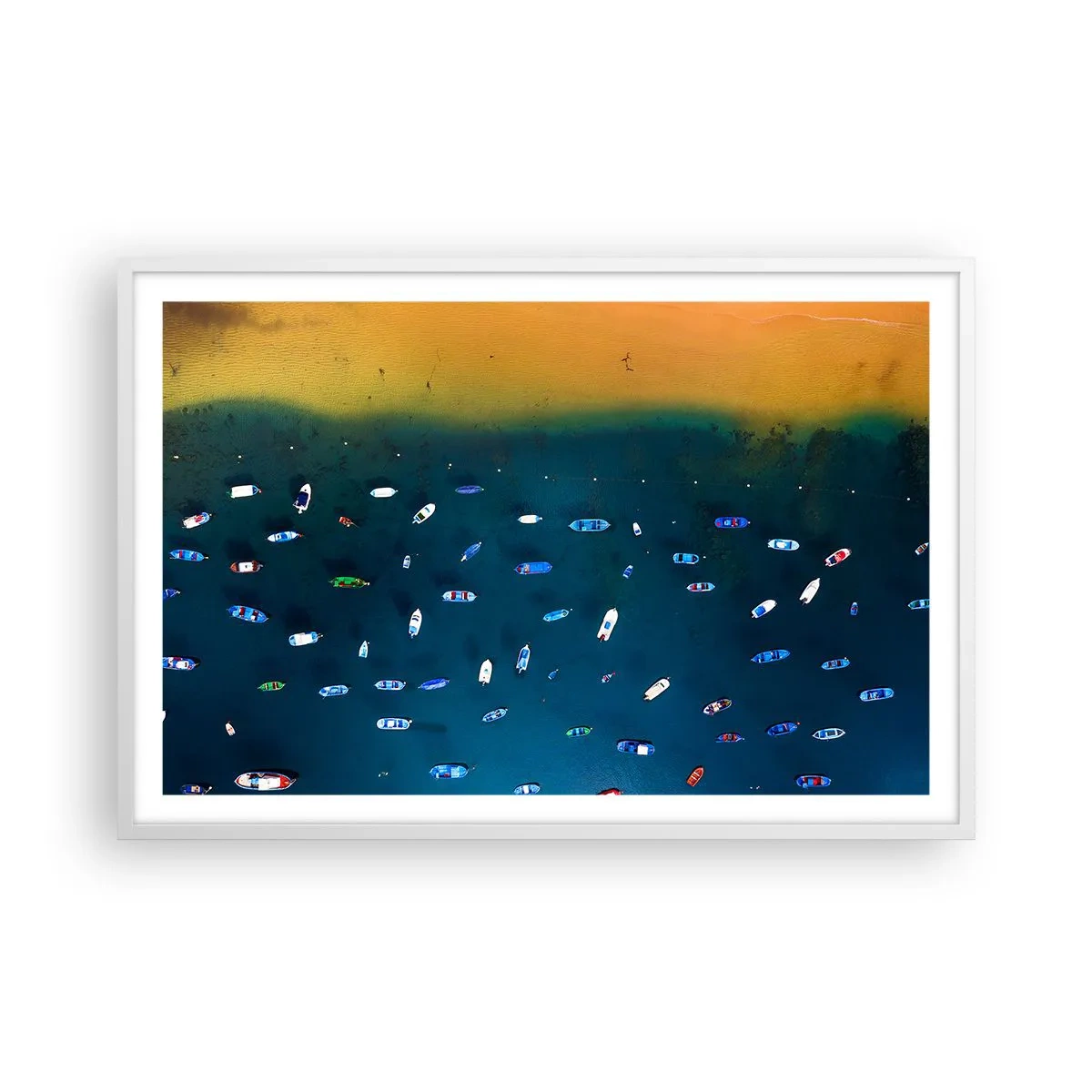 Affiche dans un cadre blanc - Poster - Jeu de vacances - 91x61 cm