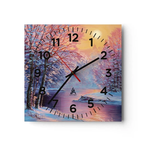 Horloge murale - Pendule murale - Couleurs d'hiver - 30x30 cm