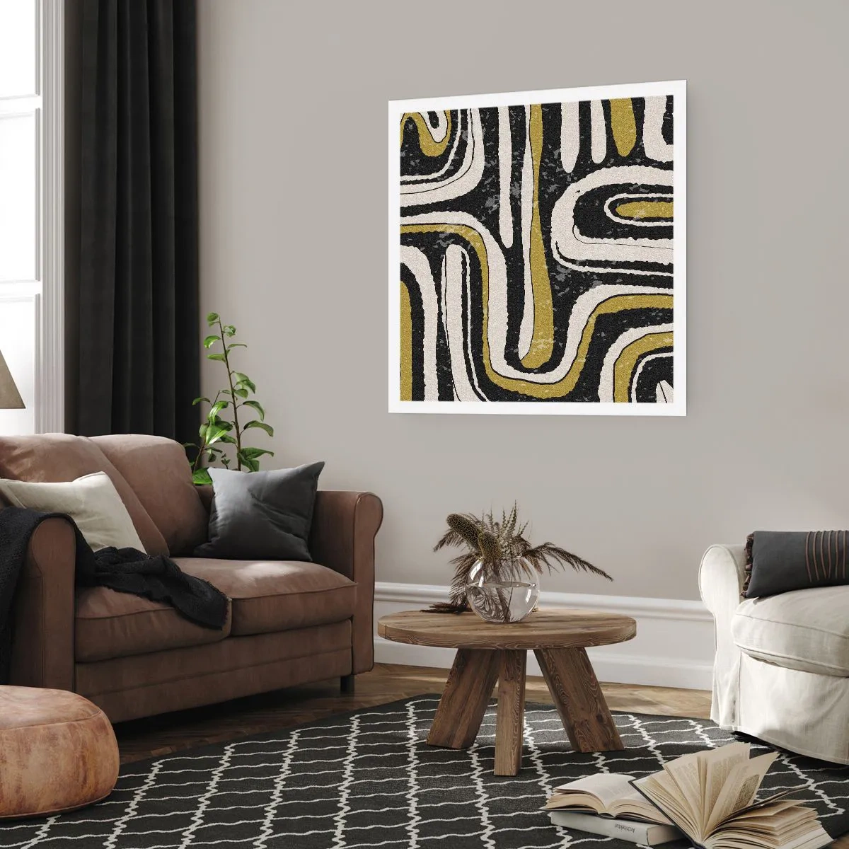 Affiche - Poster - Composition : routes et ruelles - 50x50 cm