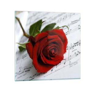 Impression sur verre - Image sur verre - Musique des sentiments en écarlate - 30x30 cm