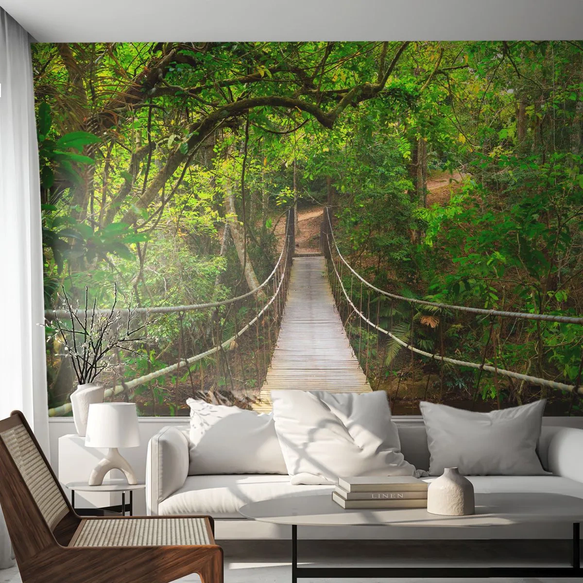 Papier Peint Photo Premium Canvas - Parce qu'il y a une plante grimpante dans le jardin - Paysage, Forêt, Nature - 250x175 cm