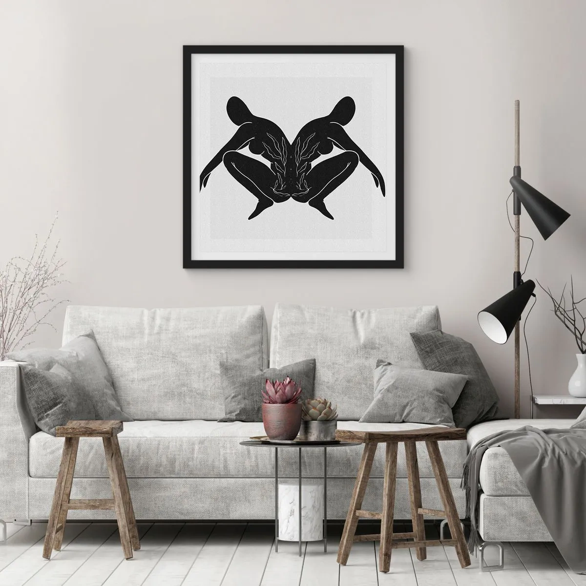 Affiche dans un cadre noir - Poster - Une âme commune - 40x40 cm