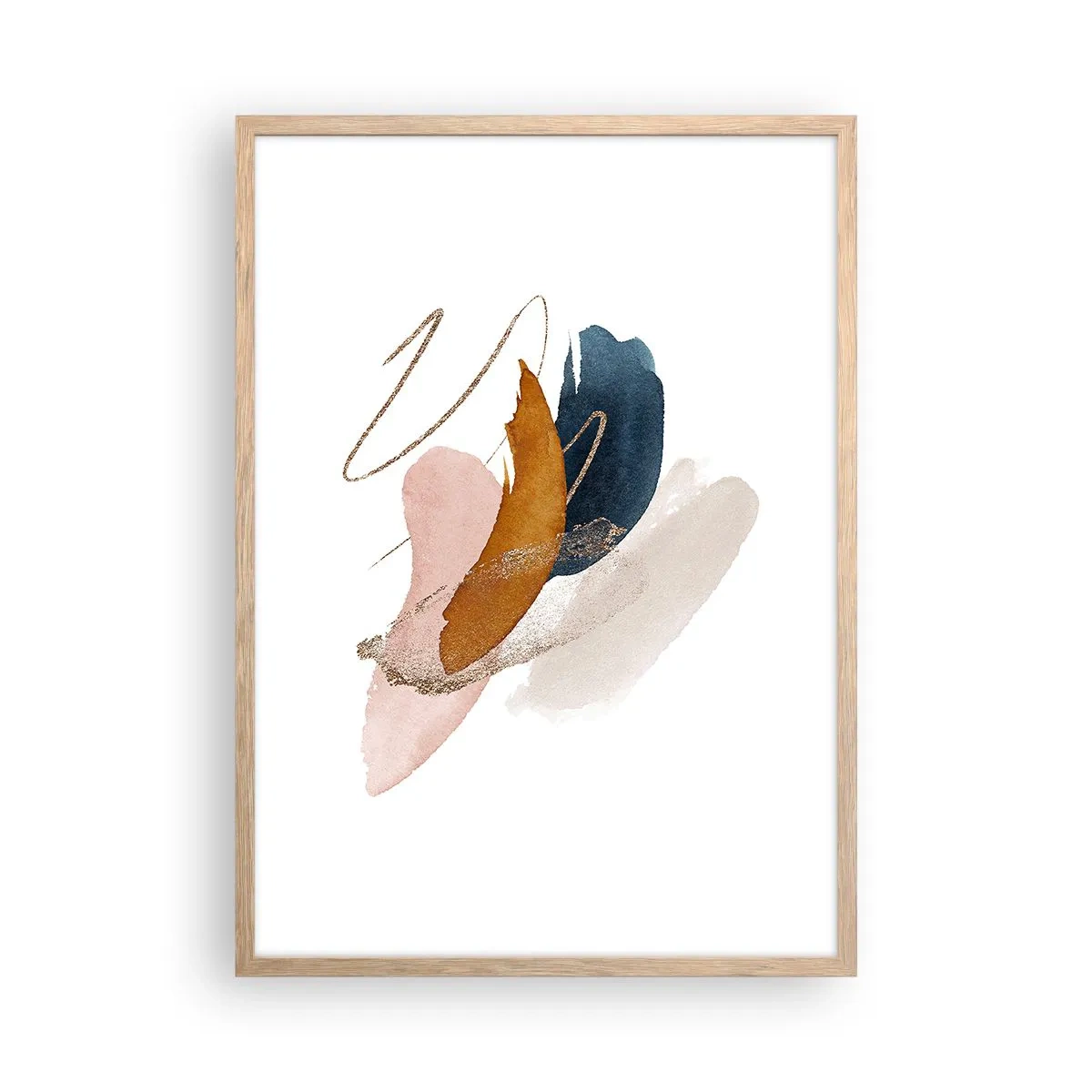 Affiche dans un chêne clair - Poster - Composition ailée - 50x70 cm