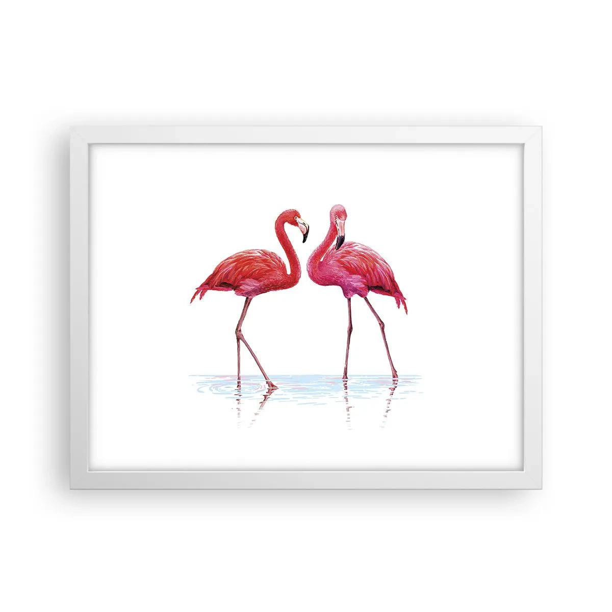 Affiche dans un cadre blanc - Poster - Rendez-vous rose - 40x30 cm