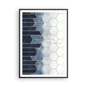 Affiche dans un cadre noir - Poster - Composition en rythme syncopé - 70x100 cm