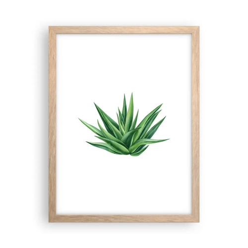 Affiche dans un chêne clair - Poster - Vert – force – vie - 30x40 cm