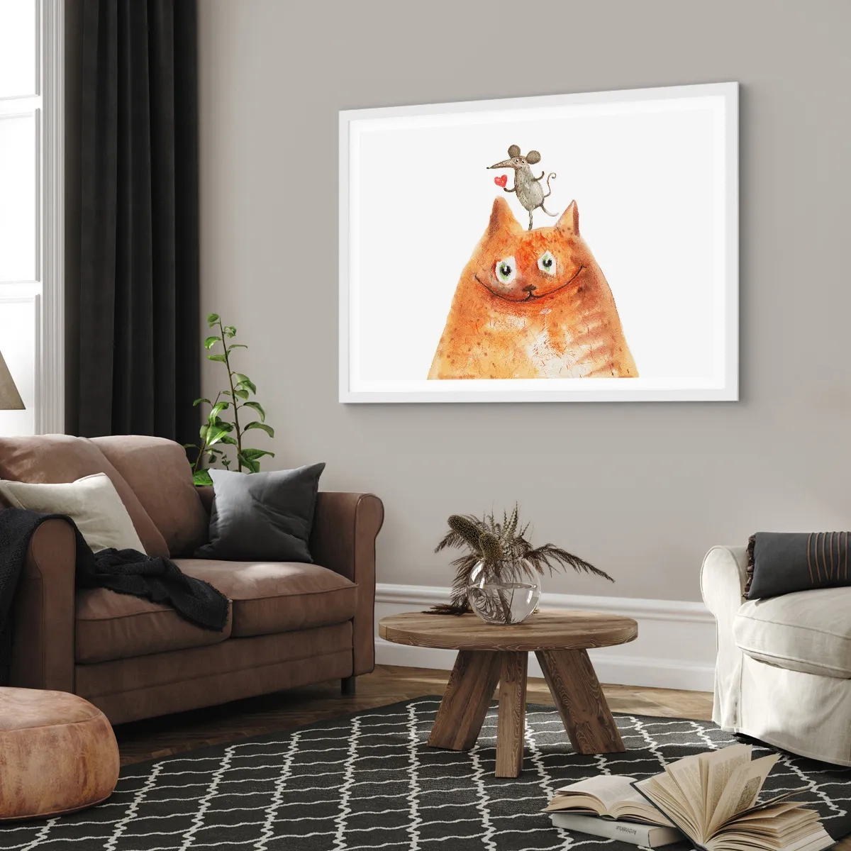 Affiche dans un cadre blanc - Poster - Amour paradoxal - 91x61 cm