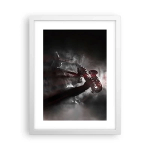 Affiche dans un cadre blanc - Poster - Dans les brumes du jazz - 30x40 cm