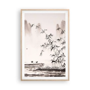 Affiche dans un chêne clair - Poster - Le silence des rizières - 61x91 cm