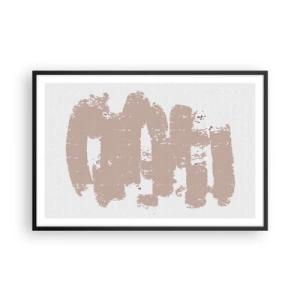 Affiche dans un cadre noir - Poster - Abstraction en rose tendre - 91x61 cm