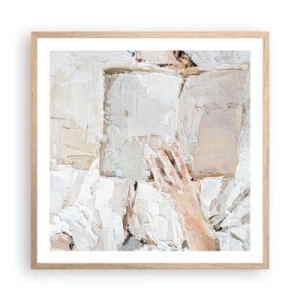 Affiche dans un chêne clair - Poster - Dans un autre monde - 60x60 cm