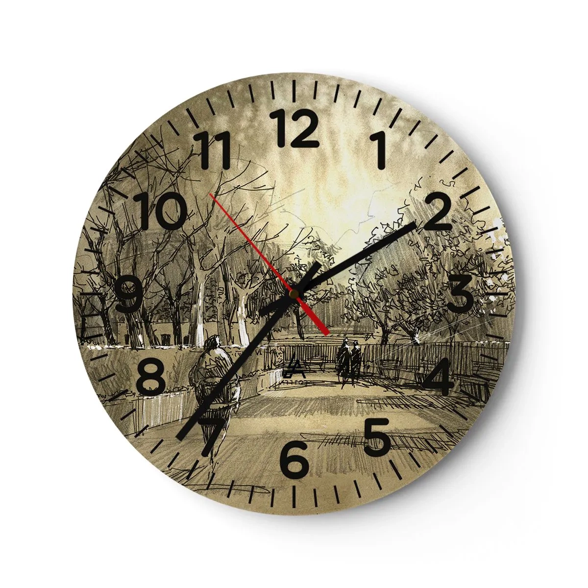 Horloge murale - Pendule murale - Un moment arrêté avec une plume - 30x30 cm