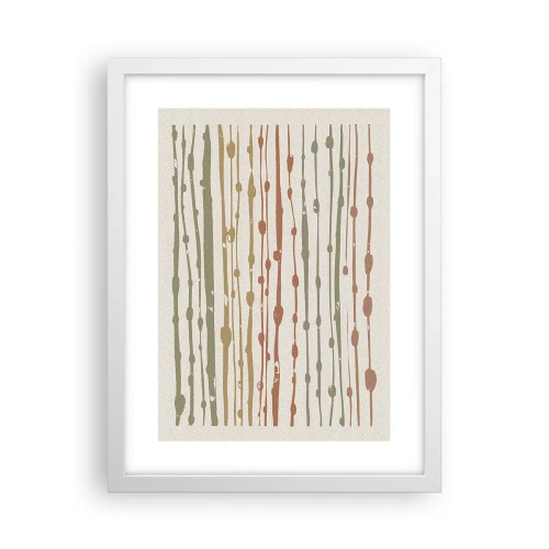 Affiche dans un cadre blanc - Poster - Notation musicale des couleurs - 30x40 cm