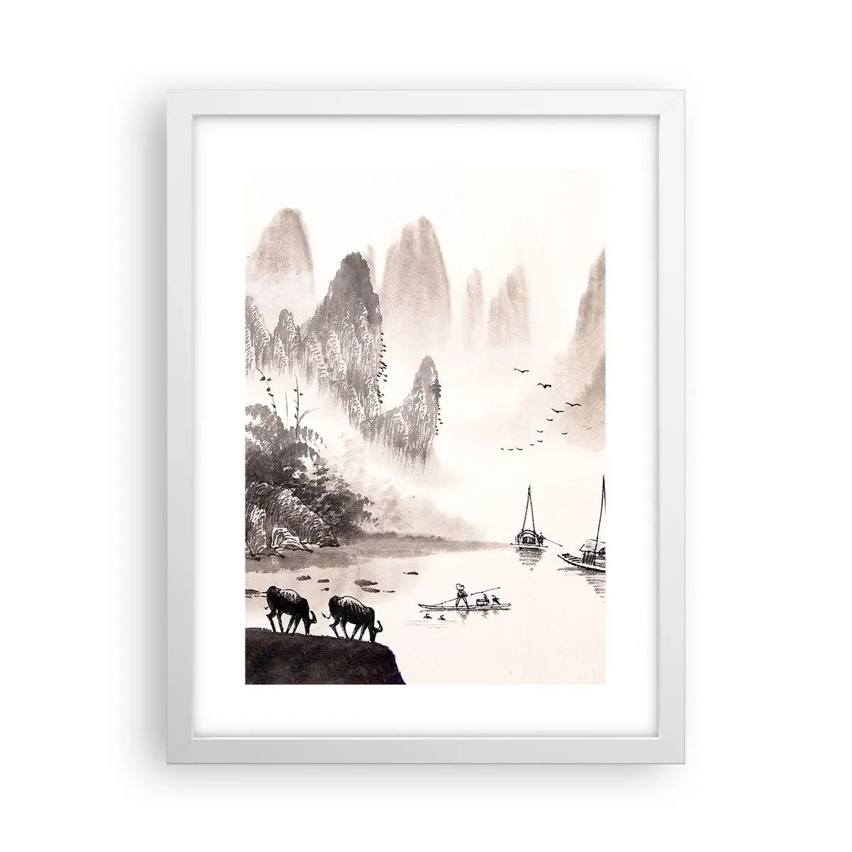 Affiche dans un cadre blanc - Poster - Le quotidien exotique de l'Orient - 30x40 cm