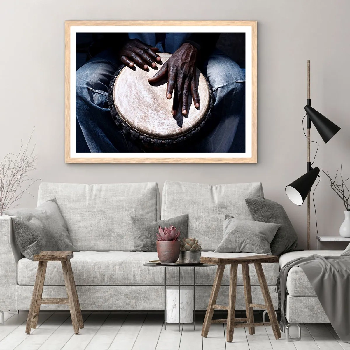 Affiche dans un chêne clair - Poster - Vis à son rythme - 100x70 cm