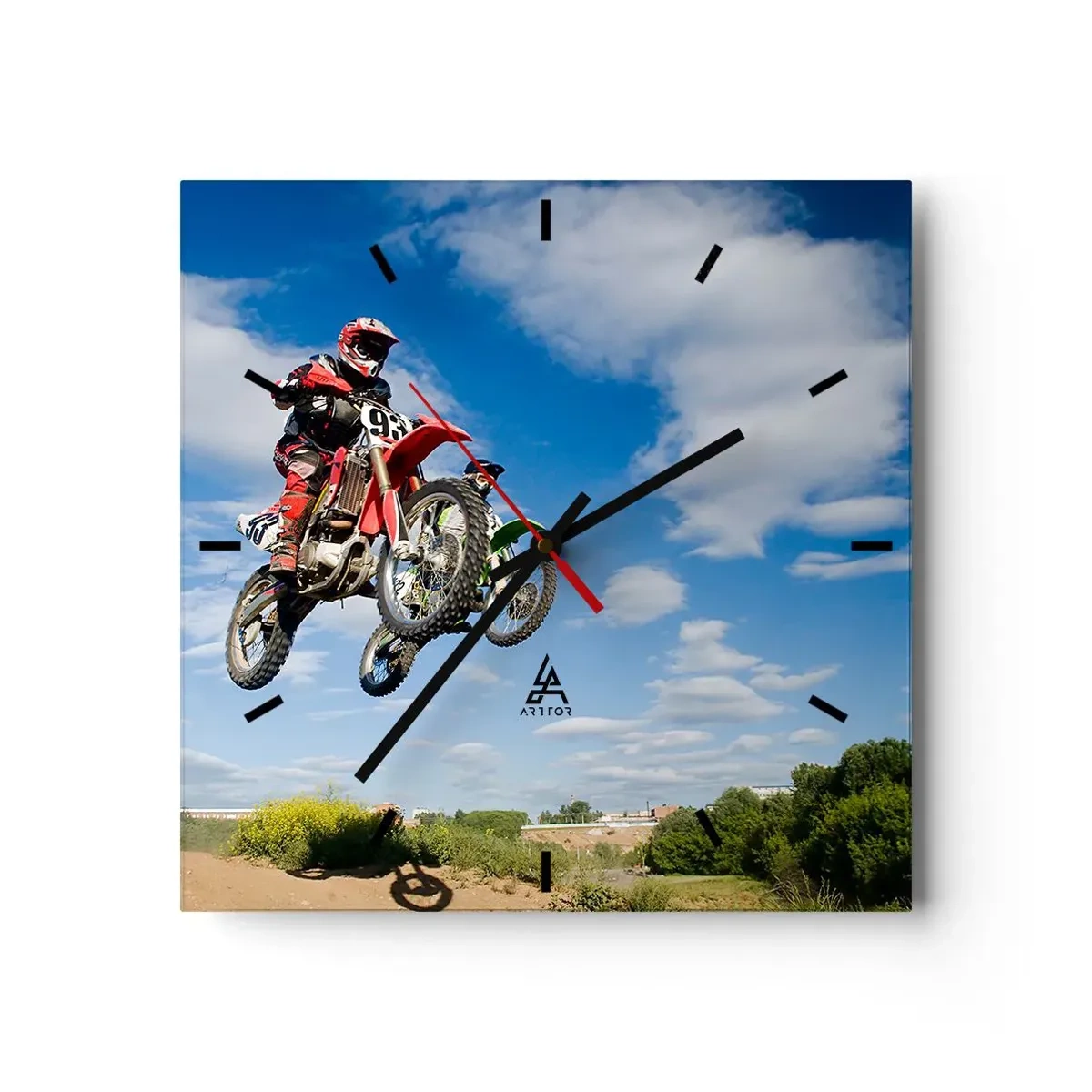 Horloge murale - Pendule murale - Saut en parachute - 40x40 cm