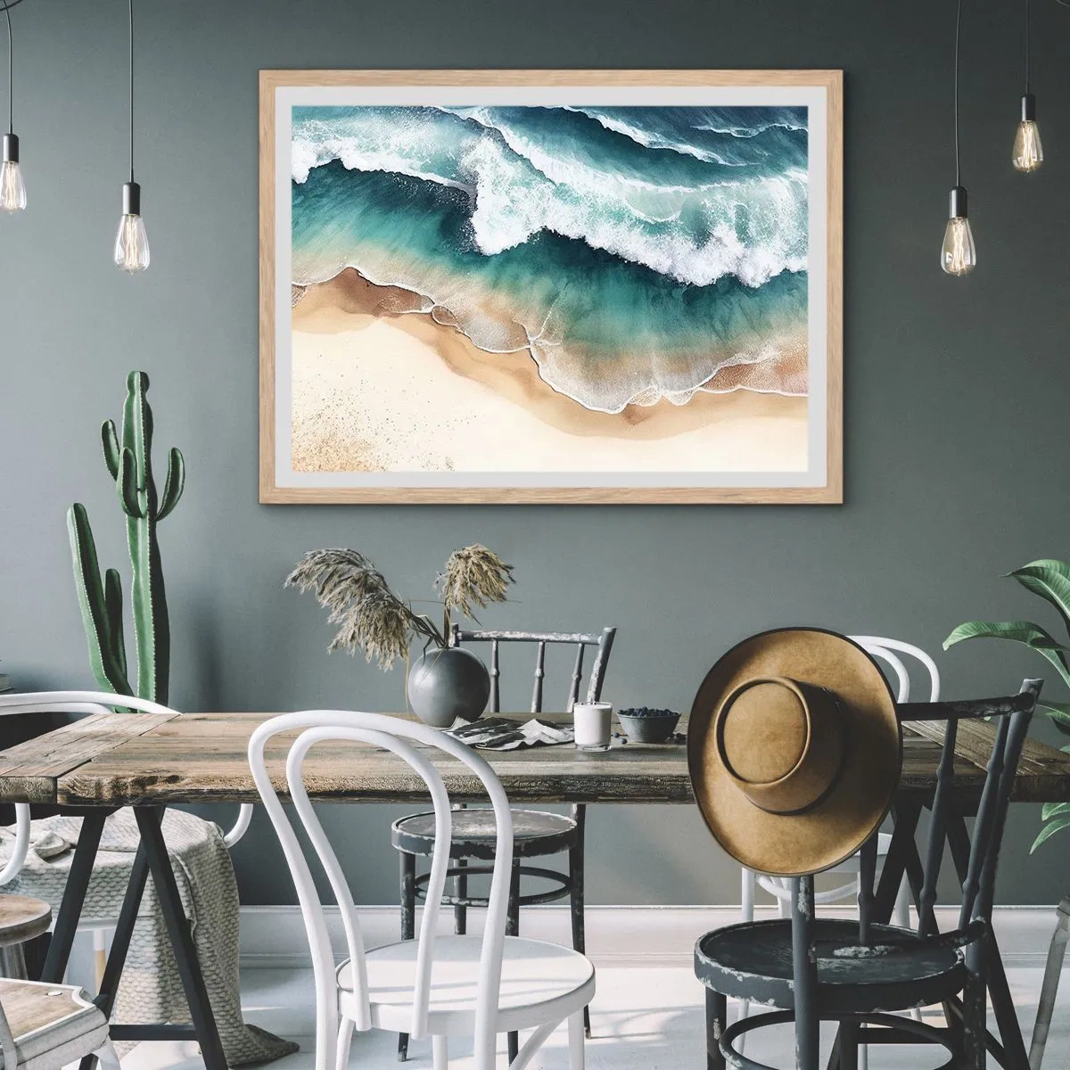 Affiche dans un chêne clair - Poster - La rencontre éternelle - 91x61 cm