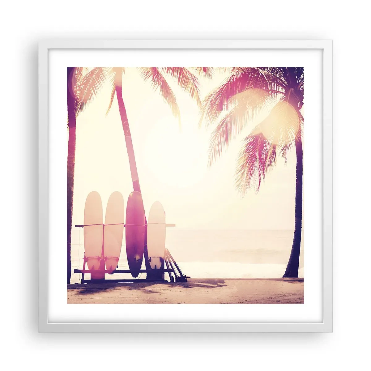 Affiche dans un cadre blanc - Poster - Ca va être une journée magnifique - 50x50 cm