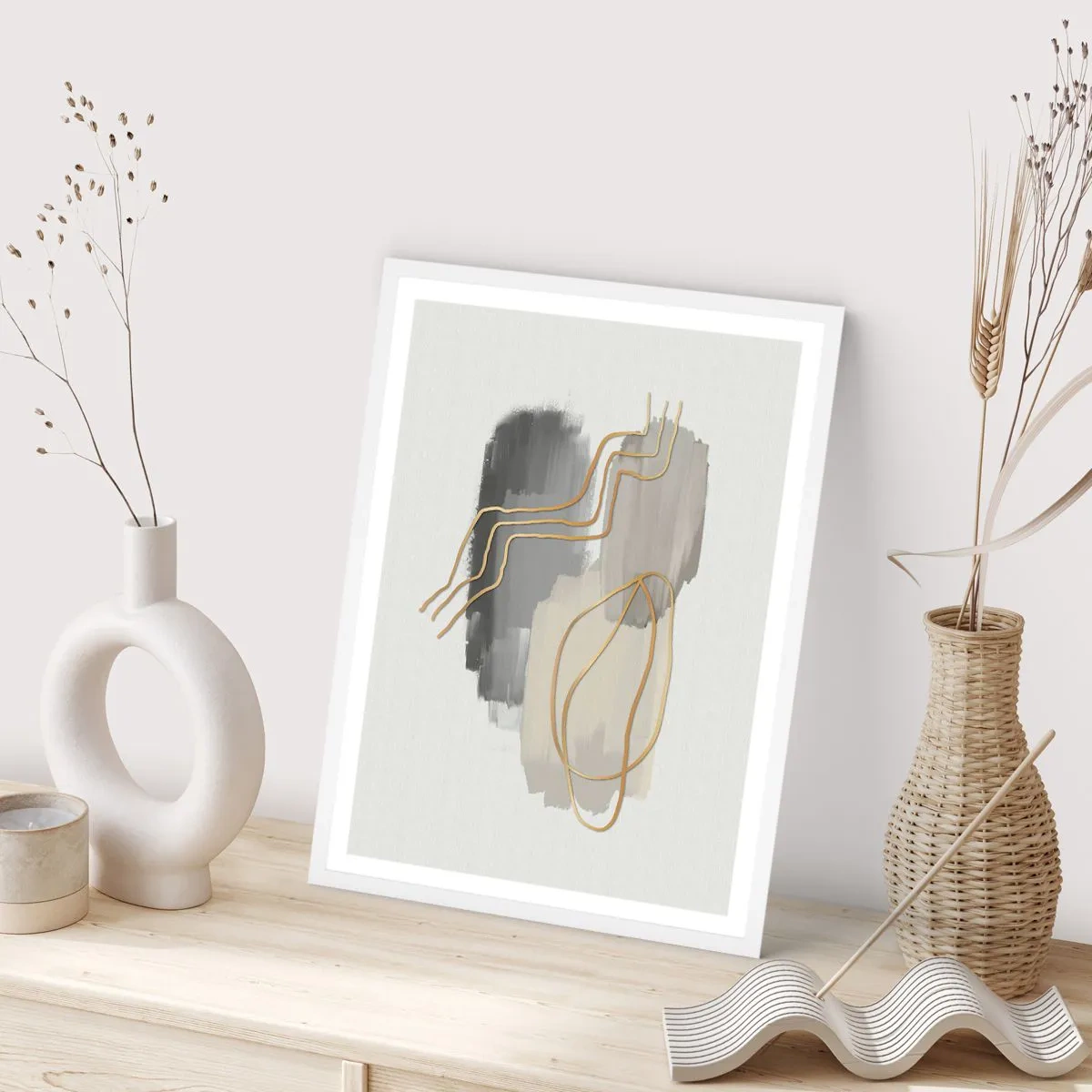 Affiche dans un cadre blanc - Poster - Durée et mouvement - 70x100 cm