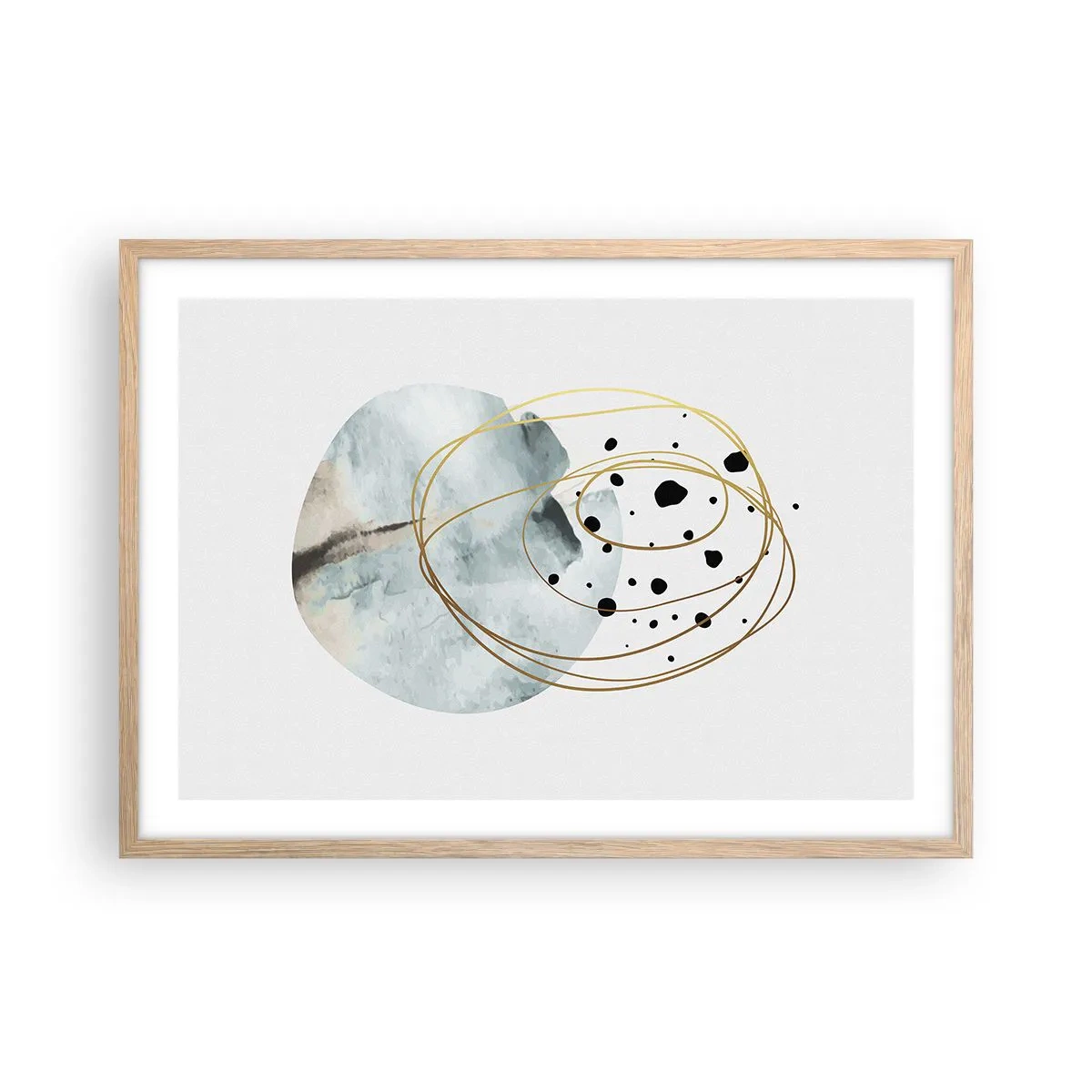 Affiche dans un chêne clair - Poster - Emmêlement de l'espace - 70x50 cm