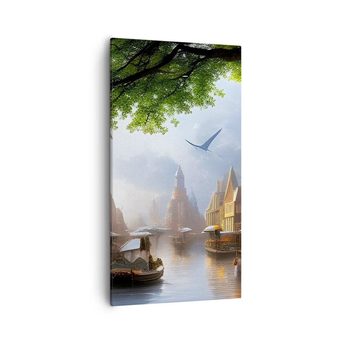 Impression sur toile - Image sur toile - Paysage urbain néerlandais - 55x100 cm