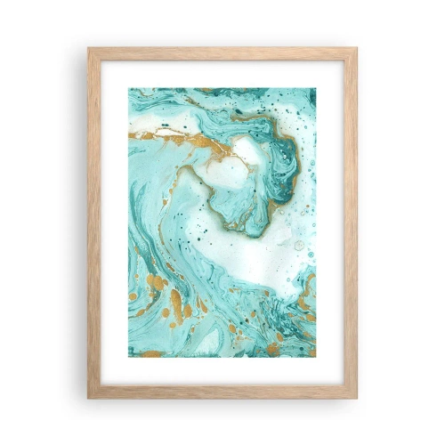 Affiche dans un chêne clair - Poster - Sous la grande vague de l'ère Edo - 30x40 cm