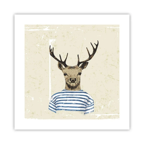 Affiche - Poster - Parce que j'aime les chemises rayées - 40x40 cm