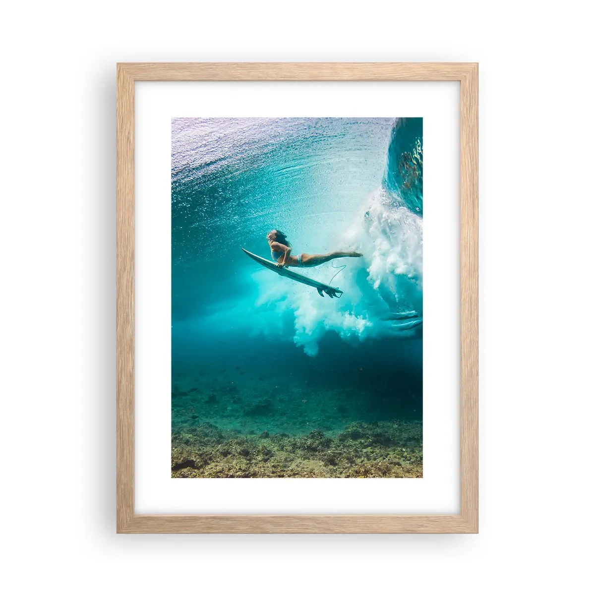 Affiche dans un chêne clair - Poster - Monde sous marin - 30x40 cm