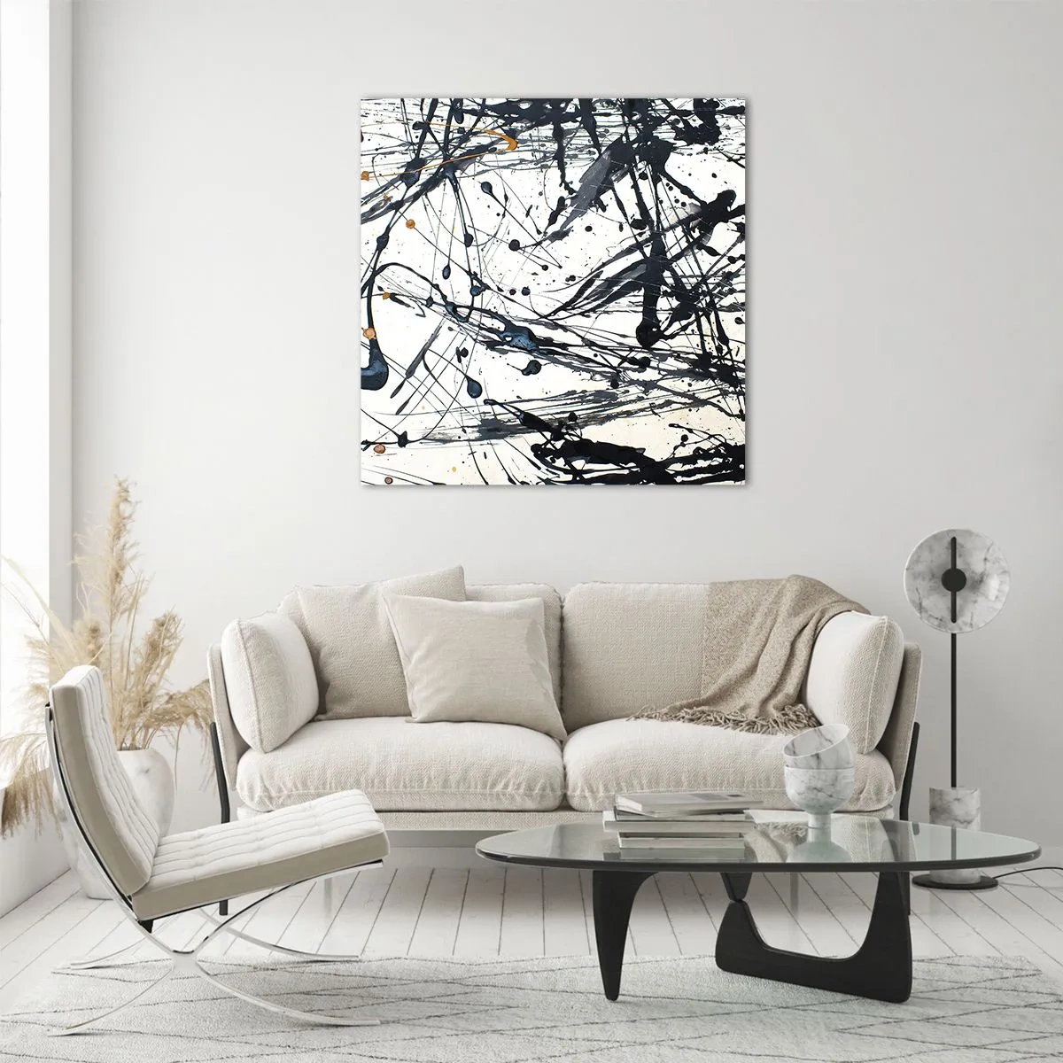 Impression sur verre - Image sur verre - Abstraction expressionniste - 60x60 cm