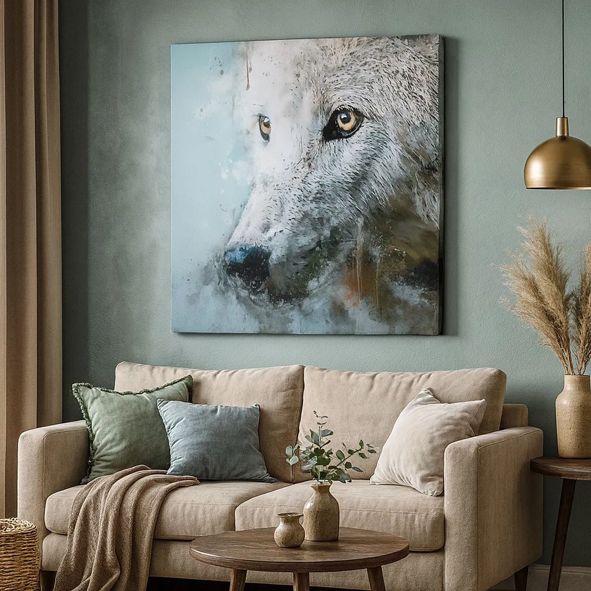 Impression sur toile - Image sur toile - Rencontrez l'âme du loup - 30x30 cm