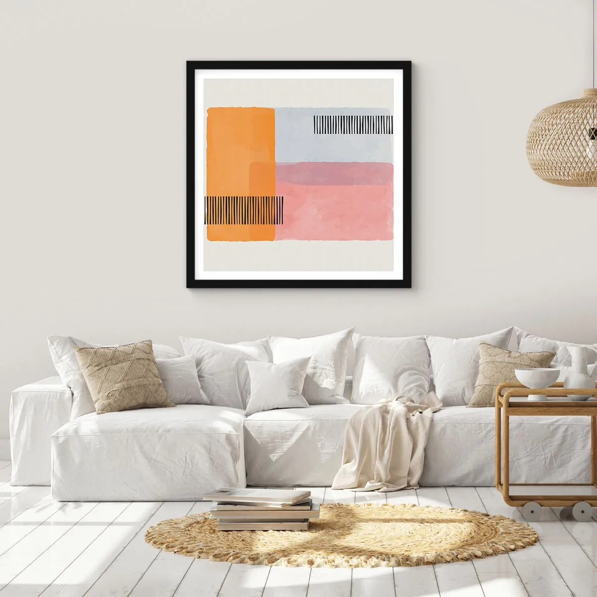 Affiche dans un cadre noir - Poster - D'un coin à l'autre - 60x60 cm