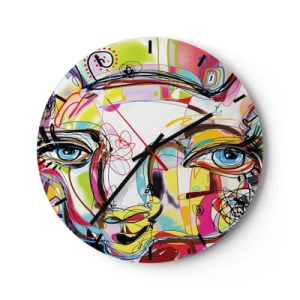 Horloge murale - Pendule murale - La richesse de l'Art du chat - 40x40 cm