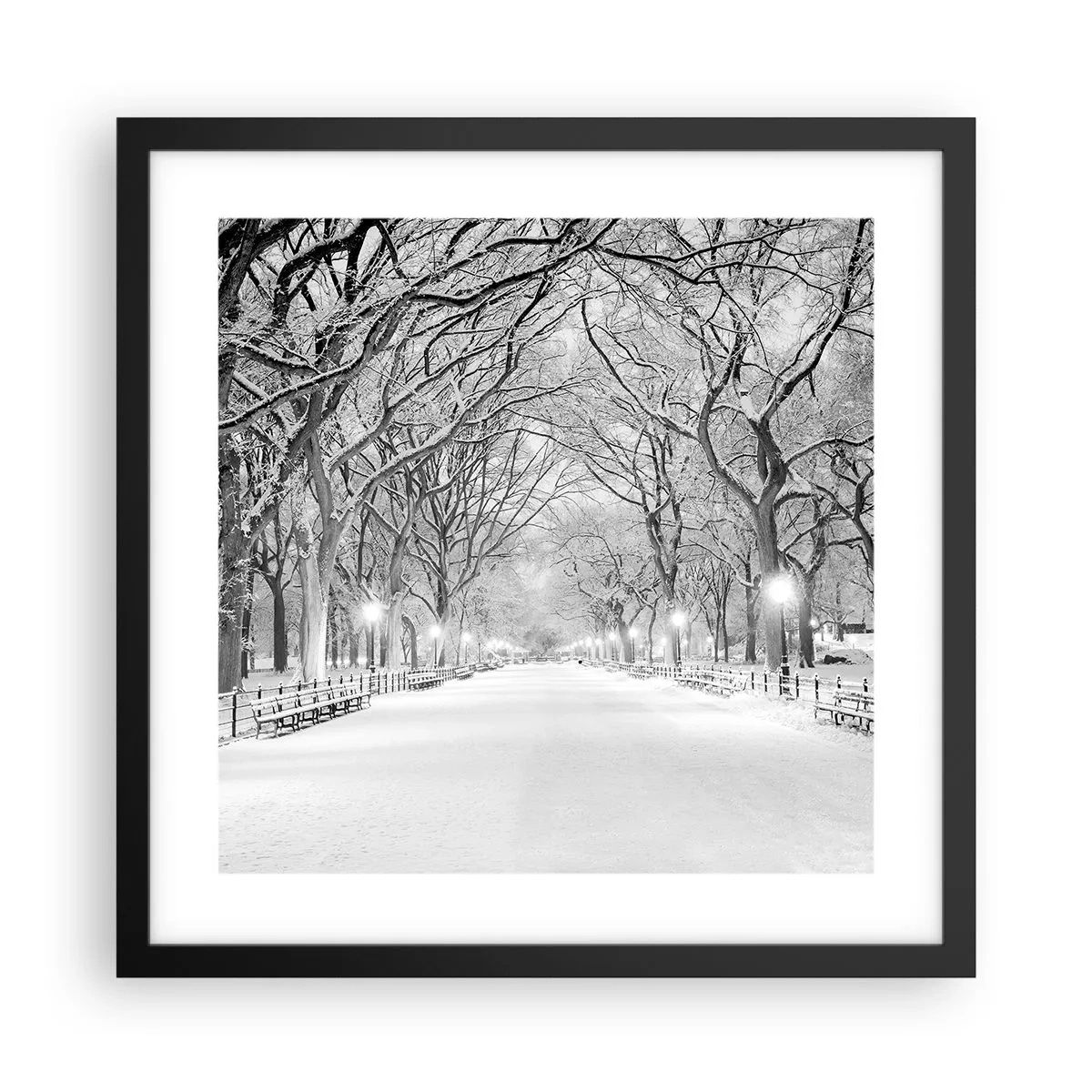 Affiche dans un cadre noir - Poster - Les quatres saisons – l’hiver - 40x40 cm