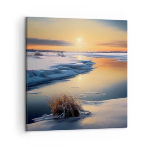 Impression sur toile - Image sur toile - Coucher de soleil d'hiver - 50x50 cm
