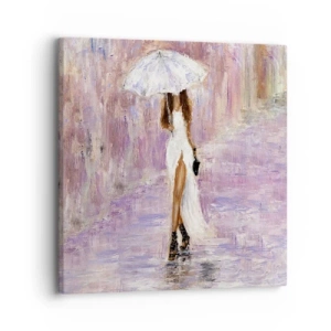 Impression sur toile - Image sur toile - Sous la pluie lilas - 30x30 cm