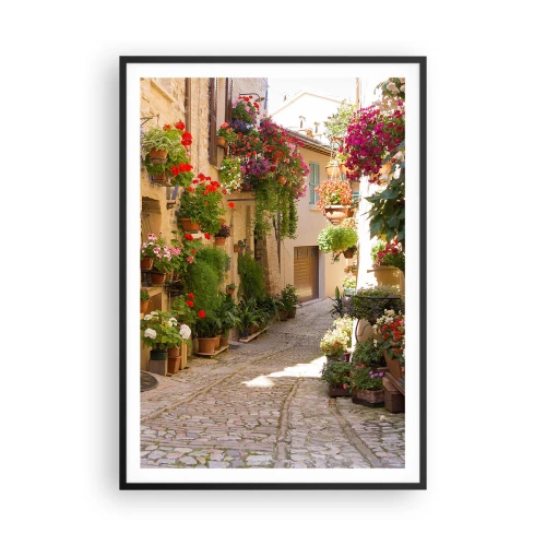 Affiche dans un cadre noir - Poster - Une inondation de fleurs  - 70x100 cm