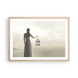 Affiche dans un chêne clair - Poster - Soi libre - 70x50 cm