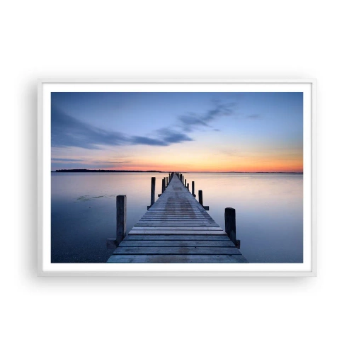 Affiche dans un cadre blanc - Poster - Le calme d'un crépuscule serein - 100x70 cm