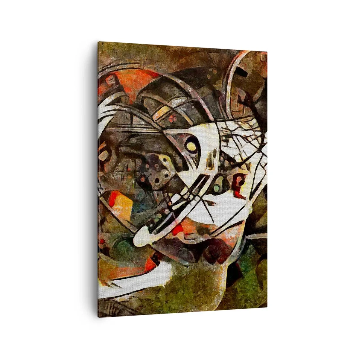 Impression sur toile - Image sur toile - Abstraction expressive dans des tons sombres avec des lignes dynamiques. - 70x100cm - Vous entendez le mouvement ? - Décoration murale moderne pour le salon et la chambre ARTTOR