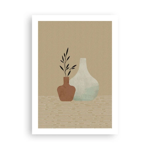 Affiche - Poster - Illustration de vases en céramique aux couleurs douces - 50x70cm - Le vase et son idée - Décoration murale moderne pour le salon et la chambre ARTTOR