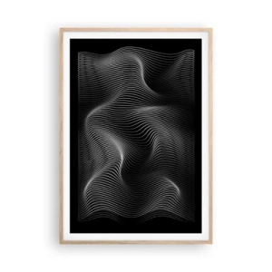 Affiche dans un chêne clair - Poster - Danse de lumière dans l'espace - 70x100 cm