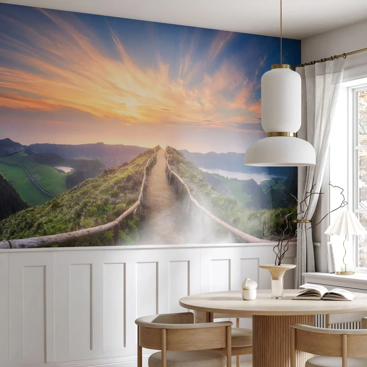 Papier Peint Autocollant Deluxe Sticker - Proche du ciel - Paysage de montagne, Nature, Coucher de soleil - 250x175 cm