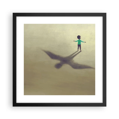 Affiche dans un cadre noir - Poster - Héros du futur - 40x40 cm