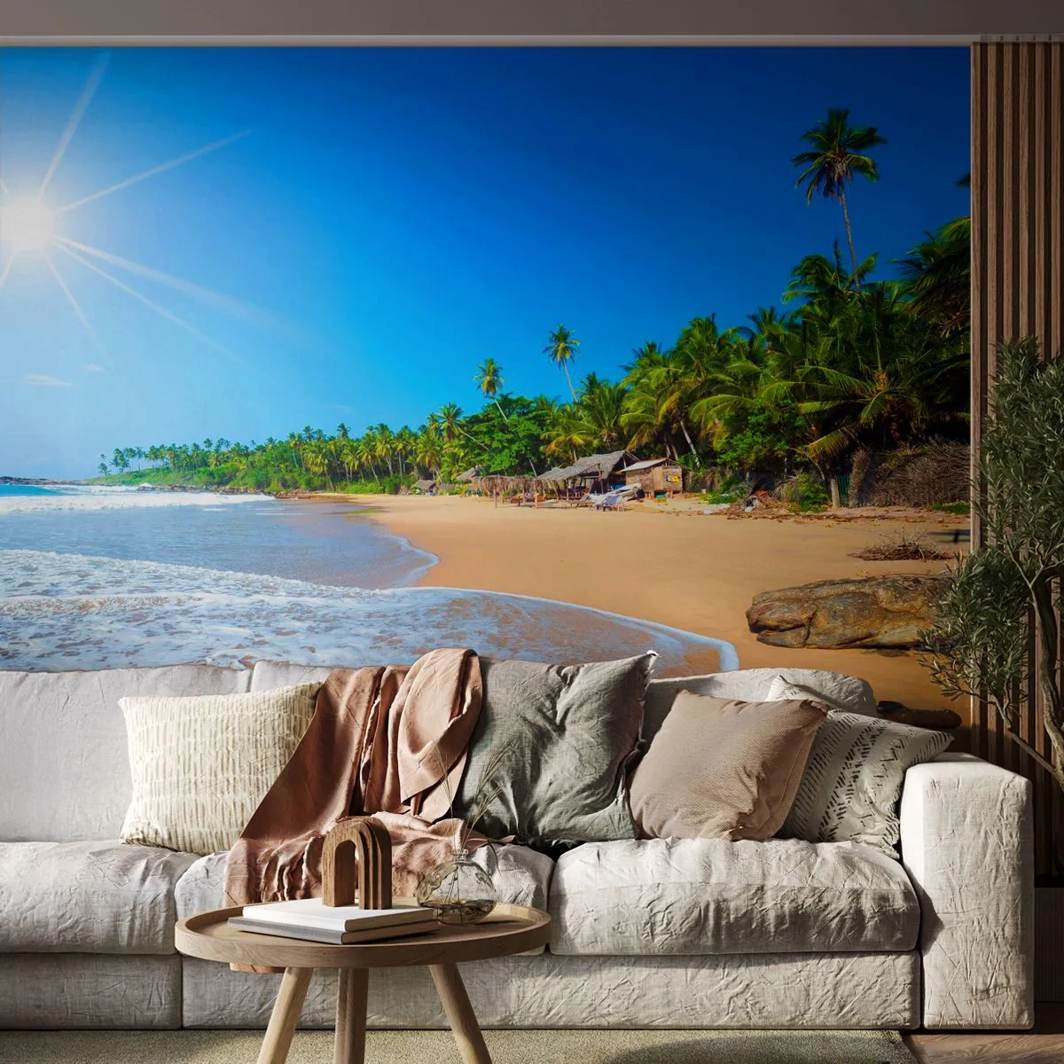Papier Peint Autocollant Deluxe Sticker - Un endroit exotique pour vous - Paysage, Mer, Plage paradisiaque - 250x175 cm