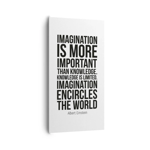 Impression sur toile - Image sur toile - Einstein sur le pouvoir de l'imagination - 65x120 cm